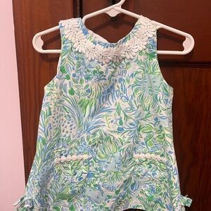 Blue and green Lilly Pulitzer dress with bottoms. Size 18-24 months